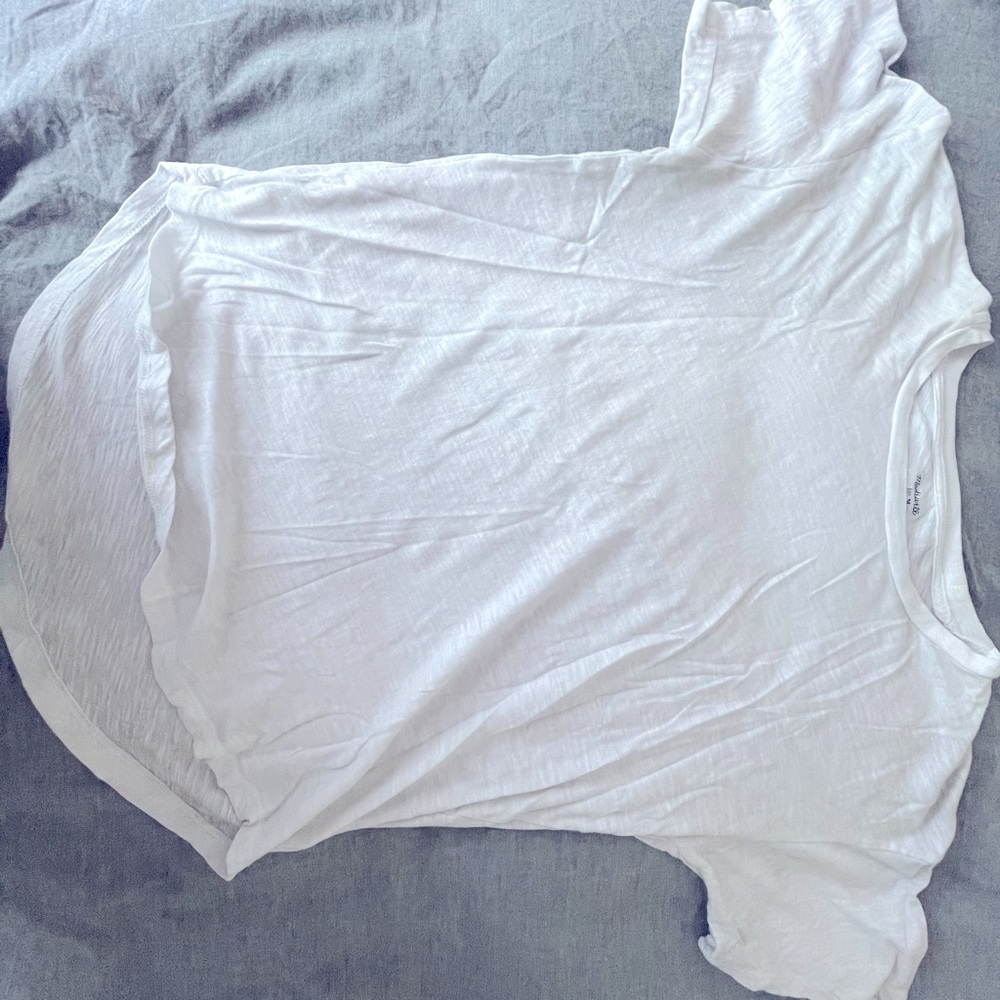 White Madewell High Low Shirt